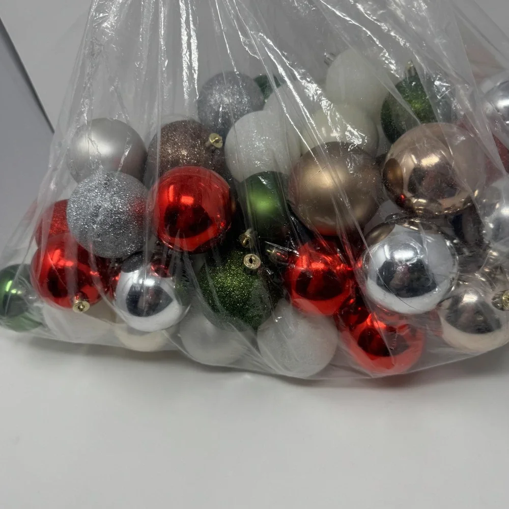Mixed Lot of Classic Round Shatterproof Christmas Ball Ornaments Shiny Matte